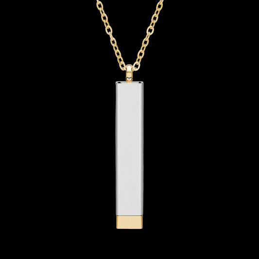 Hidden Message Sliding Bar Necklace — Engravable Blank Pendant - AetherLux.Shop