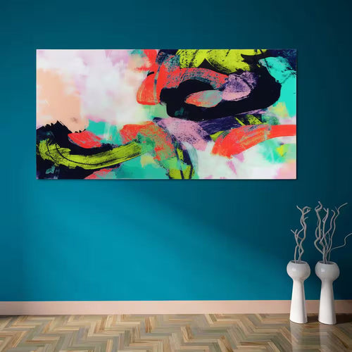 "Colorful" Frameless Free Floating Tempered Art Glass by EAD Art Coop Wall Art by Hendrix Arts
