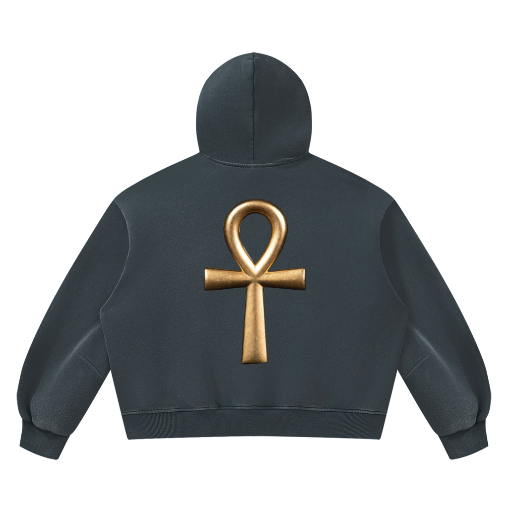 Unisex Vintage Wash Boxy Fleece Hoodie