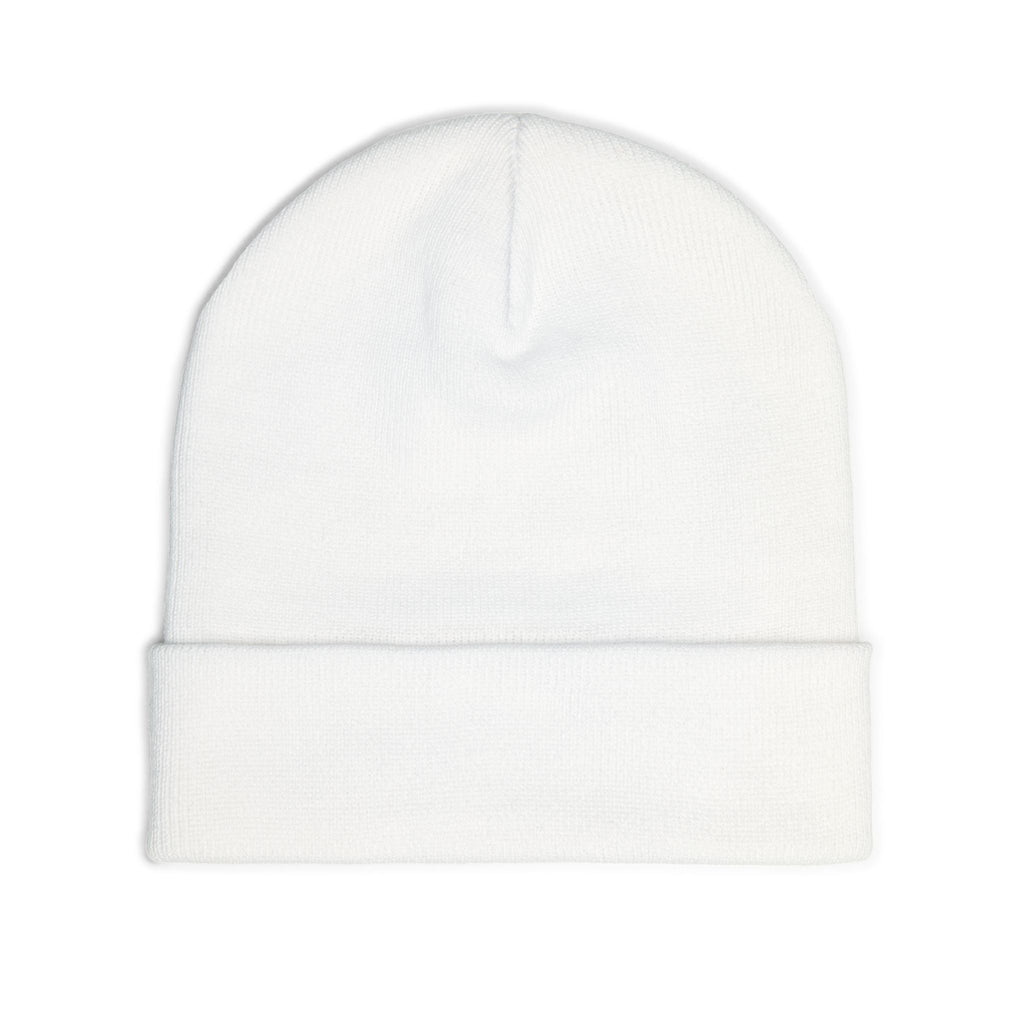 '777' Knit Beanie — White