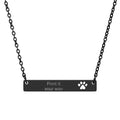 Cutout Paw Bar Necklace (Engraving)
