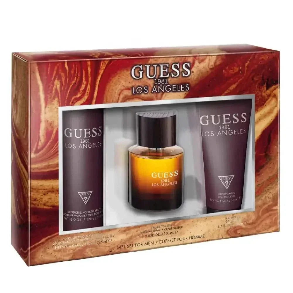 1981 Los Angeles By Guess For Men (3pc Set Gift) by perfumesandrea