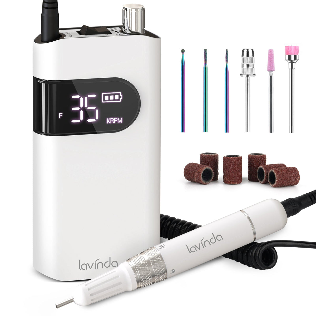 Wand™ Nail Drill - White - 35,000 RPM Rechargeable