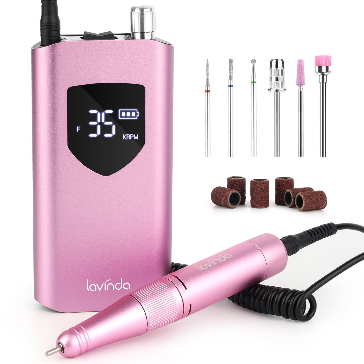 Wand™ Ease Nail Drill - Metallic Pink - 35,000 RPM Rechargeable
