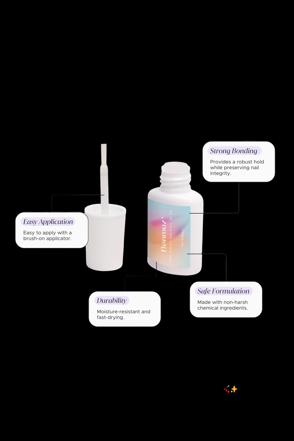 Pro Brush-On Nail Glue by Bonmuz