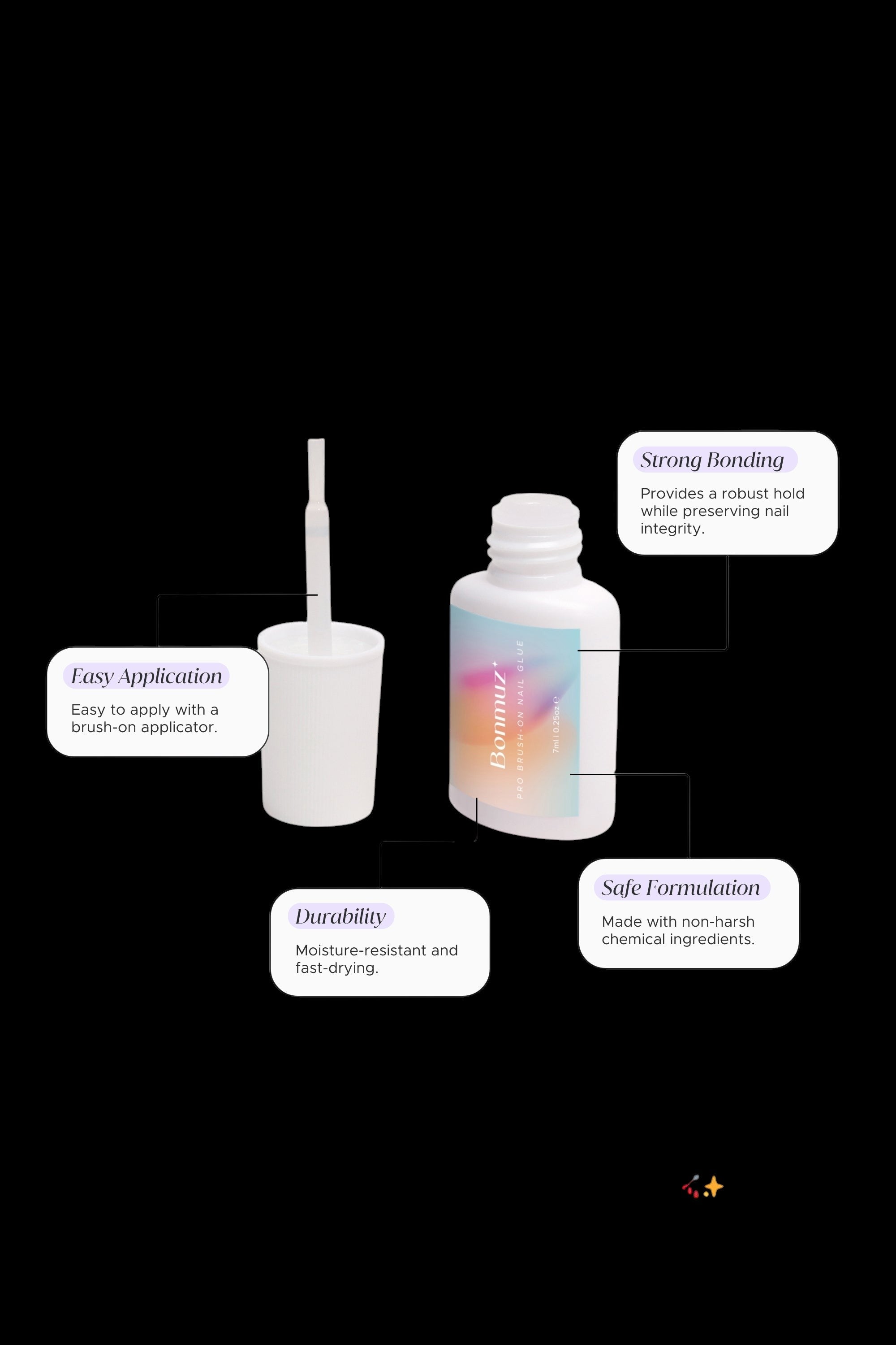 Pro Brush-On Nail Glue by Bonmuz