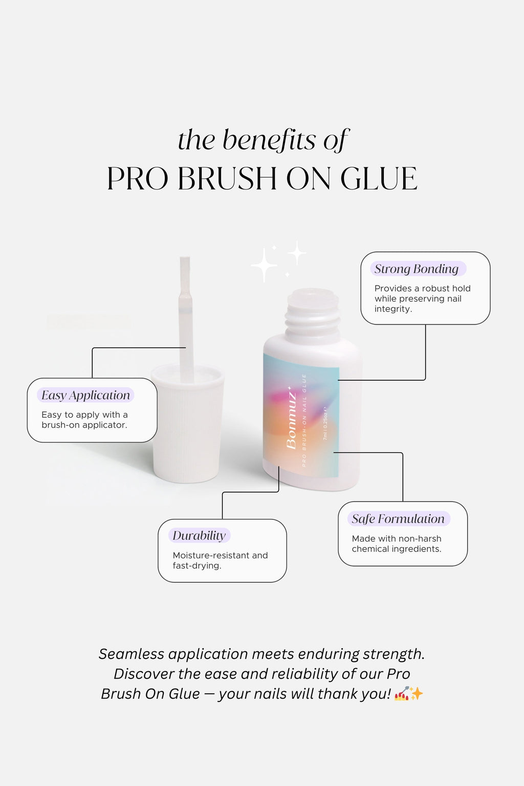 Pro Brush-On Nail Glue by Bonmuz