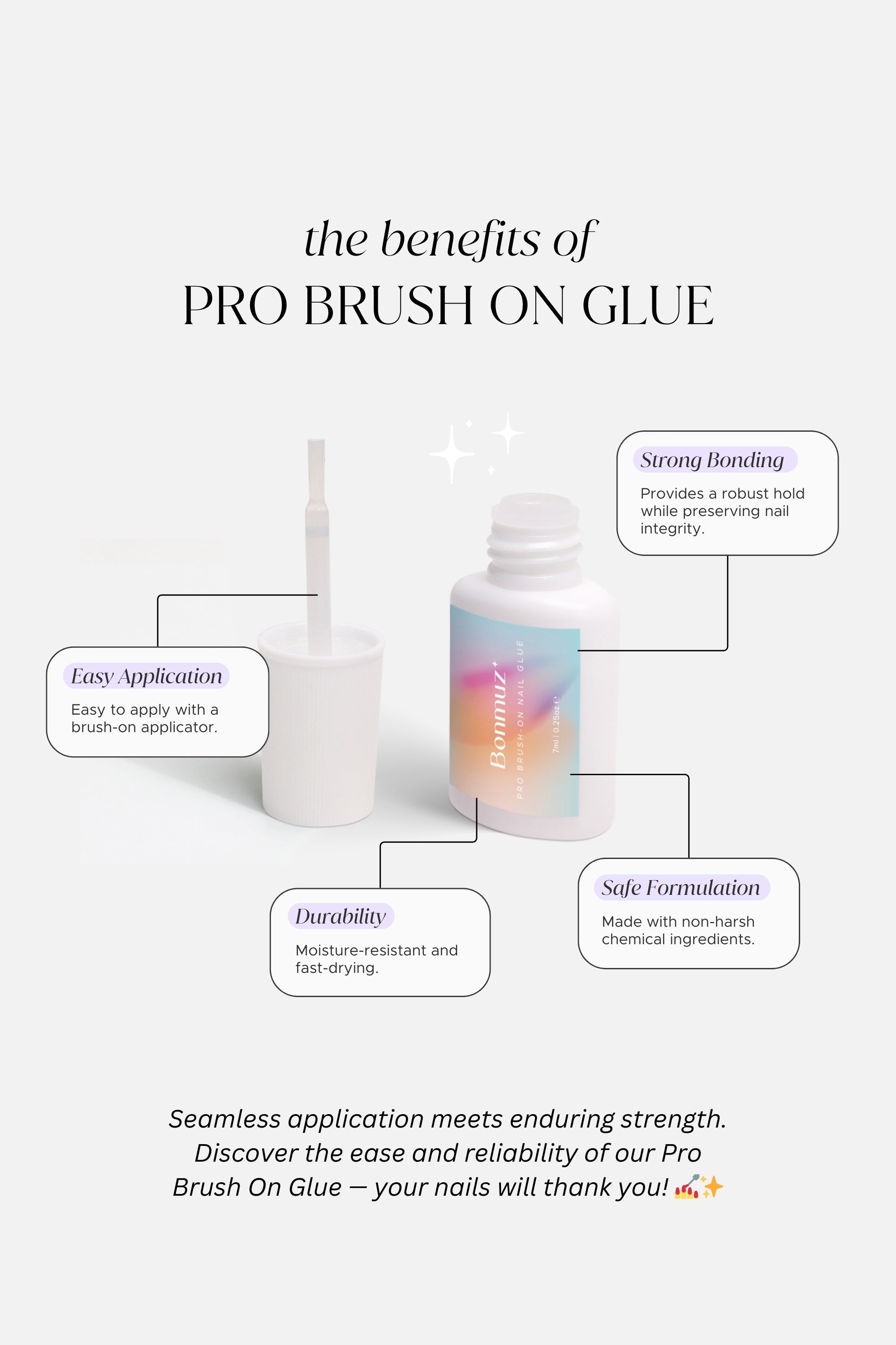 Pro Brush-On Nail Glue by Bonmuz