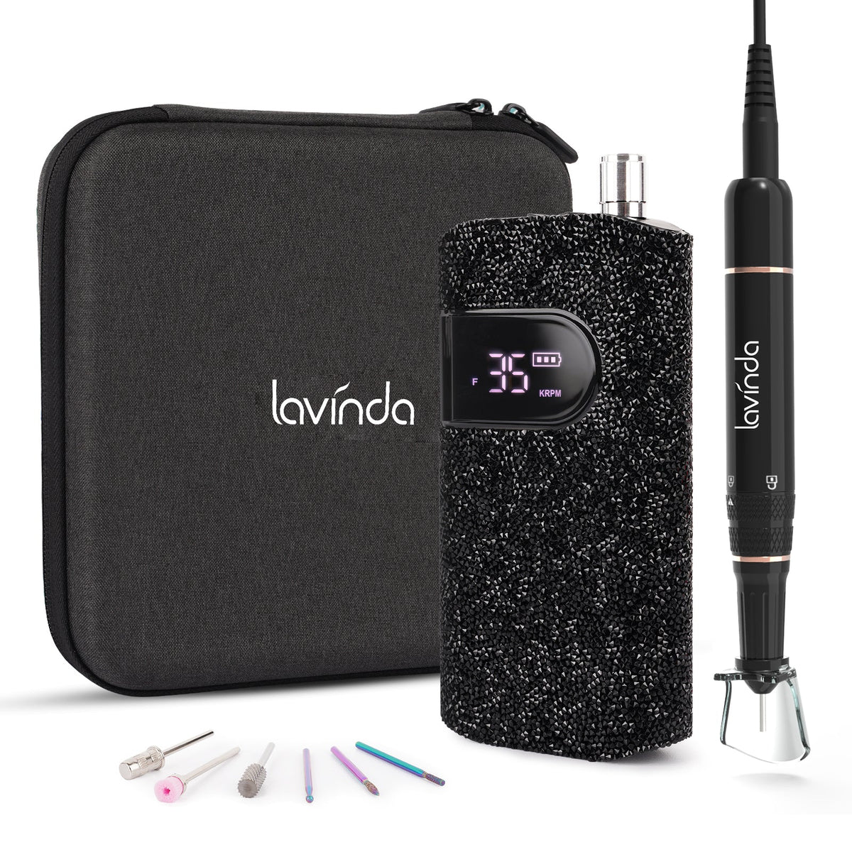 Wand™ Nail Drill - Black Diamond - 35,000 RPM Rechargeable