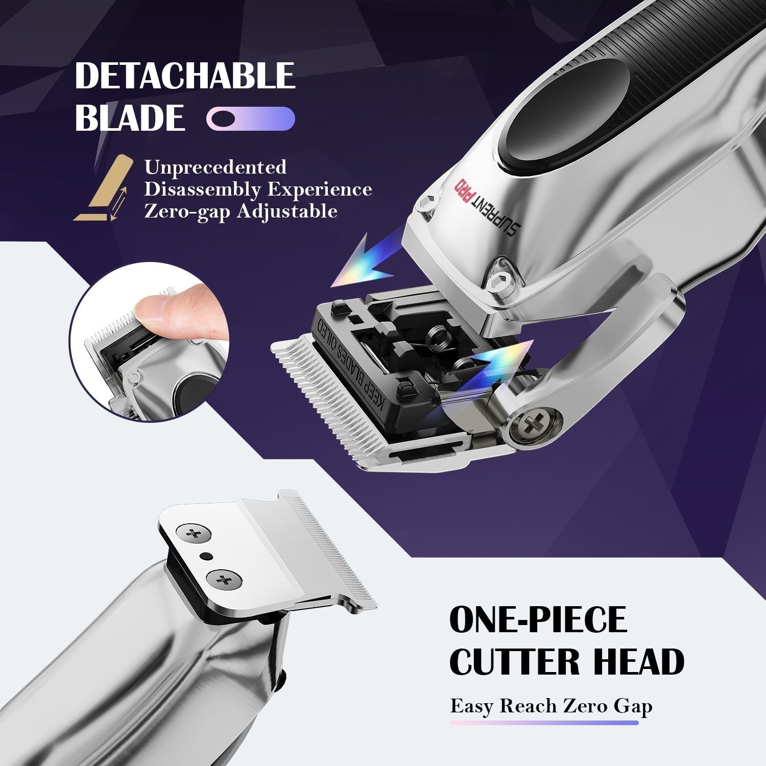 The Black Obsidian Professional Clipper and Trimmer Set - HC776SX by SUPRENT US