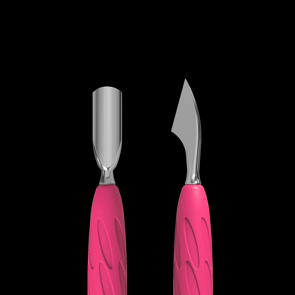 Manicure Pusher With Silicone Handle "Gummy" UNIQ 10 TYPE 3 (Narrow Rounded Pusher + Hatchet) -PQ-10/3- STALEKS by kvadrat store