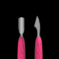 Manicure Pusher With Silicone Handle "Gummy" UNIQ 10 TYPE 3 (Narrow Rounded Pusher + Hatchet) -PQ-10/3- STALEKS by kvadrat store