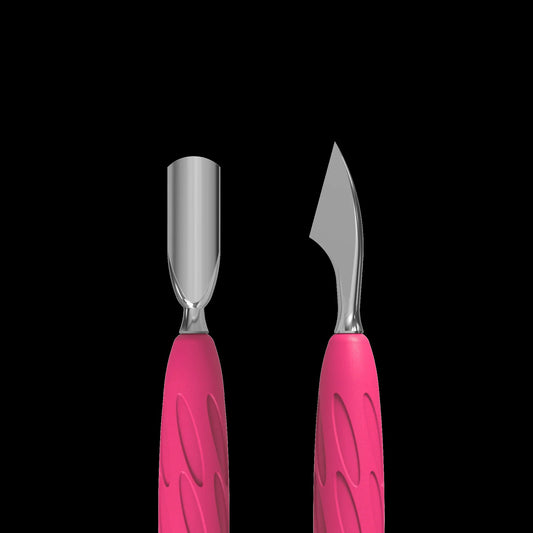Manicure Pusher With Silicone Handle "Gummy" UNIQ 10 TYPE 3 (Narrow Rounded Pusher + Hatchet) -PQ-10/3- STALEKS by kvadrat store