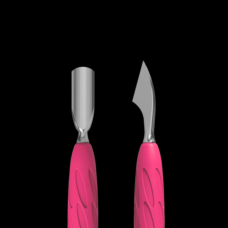 Manicure Pusher With Silicone Handle "Gummy" UNIQ 10 TYPE 3 (Narrow Rounded Pusher + Hatchet) -PQ-10/3- STALEKS by kvadrat store