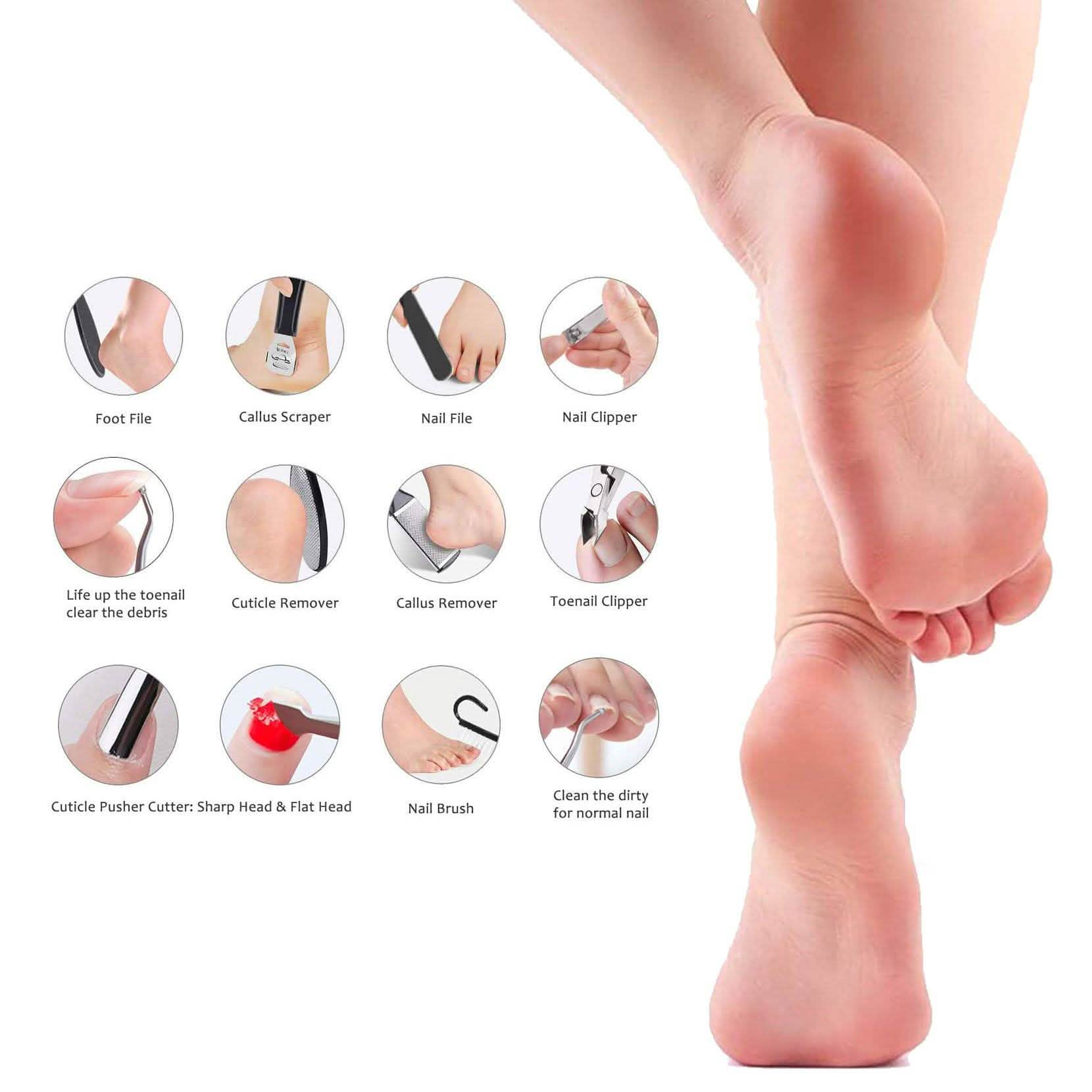 20-in-1 Professional Pedicure Kit, Foot Care File Set for Callus and Dead Skin Remover by DailySale