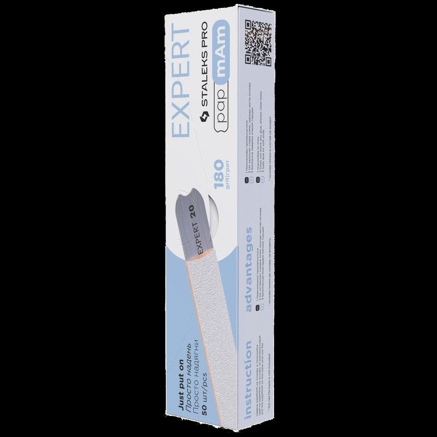 DISPOSABLE FILES PAPMAM FOR STRAIGHT NAIL FILE EXPERT 22 (50 PCS) DFCE-22 W- STALEKS™ by kvadrat store
