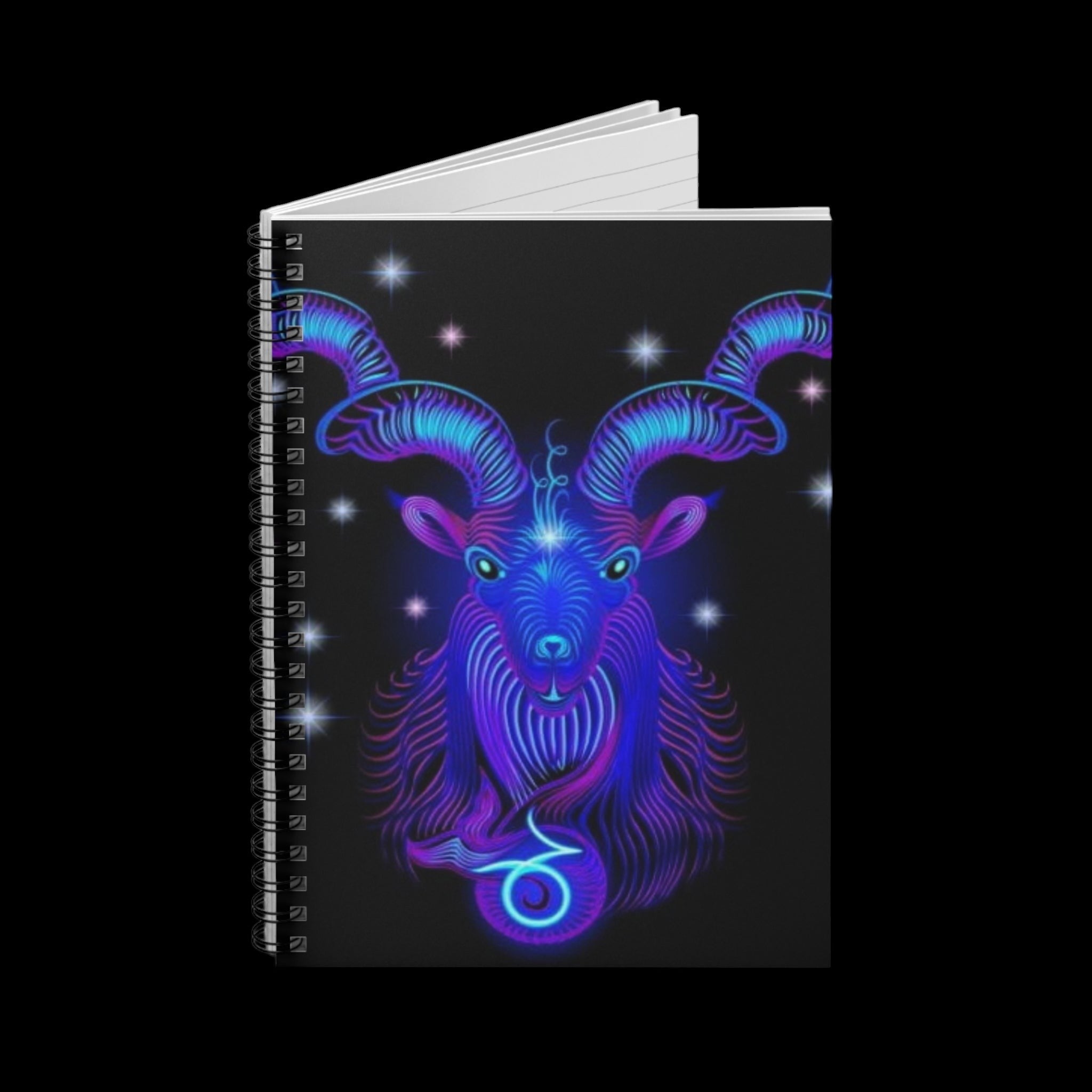 Bleu Aura: Capricorn Spiral Notebook - Ruled Line by Printify