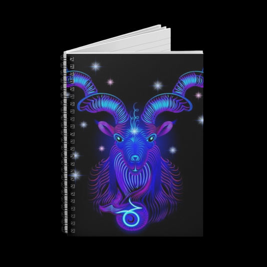 Bleu Aura: Capricorn Spiral Notebook - Ruled Line - AetherLux.Shop