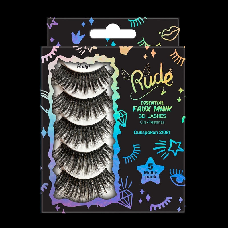 Rude Essential Faux Mink 3D Lashes 5 Multi-Pack - Outspoken by VYSN