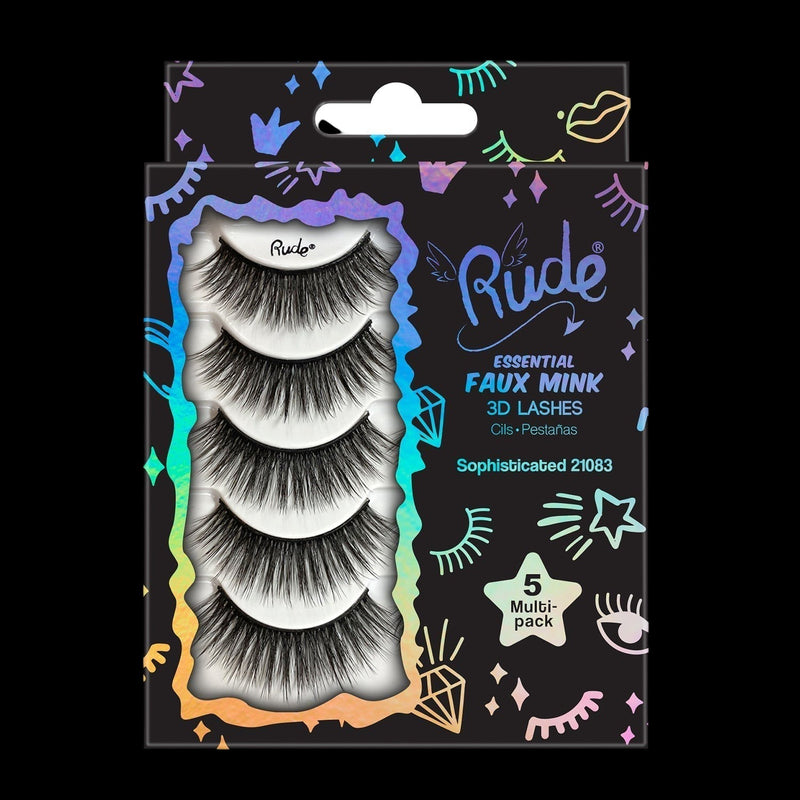 Rude Essential Faux Mink 3D Lashes 5 Multi-Pack - Sophisticated by VYSN
