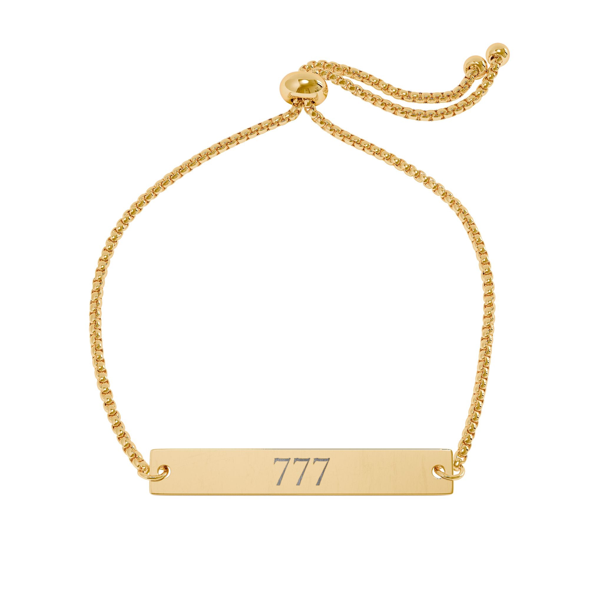 Engravable Bar Bracelet — Adjustable 777 ID Bracelet (Gold/Rose Gold)
