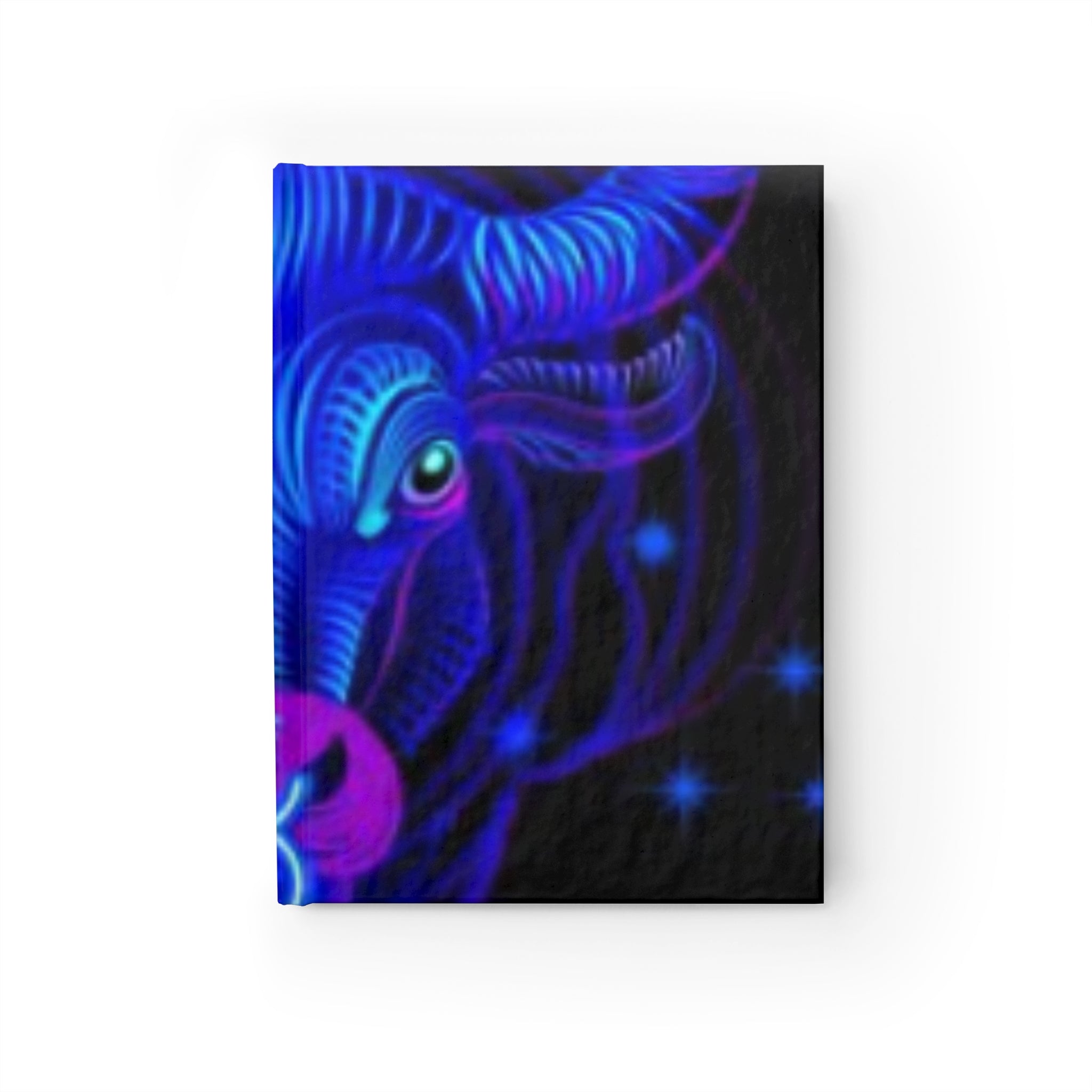 Neon Taurus Journal – Ruled Lined Notebook with Glowing Bull Cover