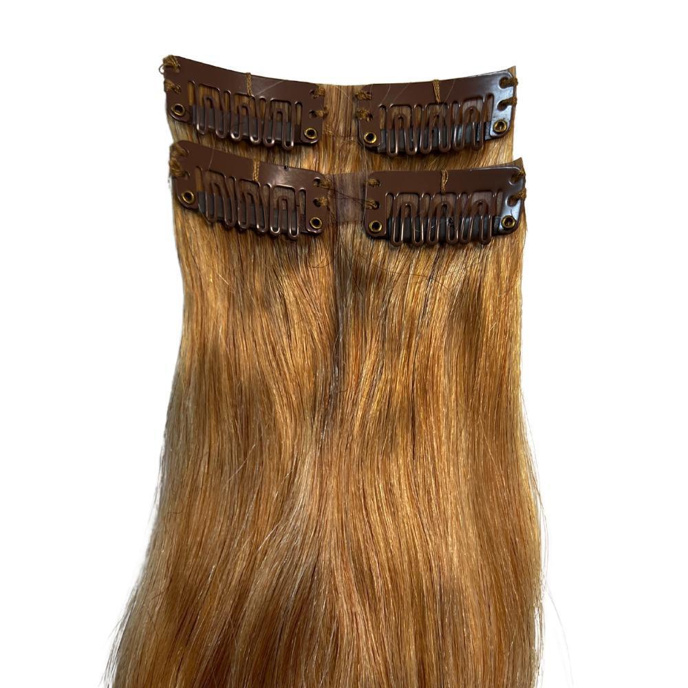 Honey Blonde Seamless Clip-In 100% Human Hair Extensions by Private Label