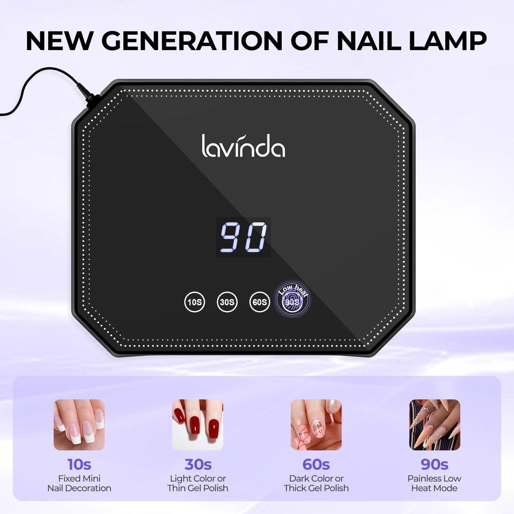 Lumina™ Nail Lamp - Black - Plug-in UV/LED by Lavinda