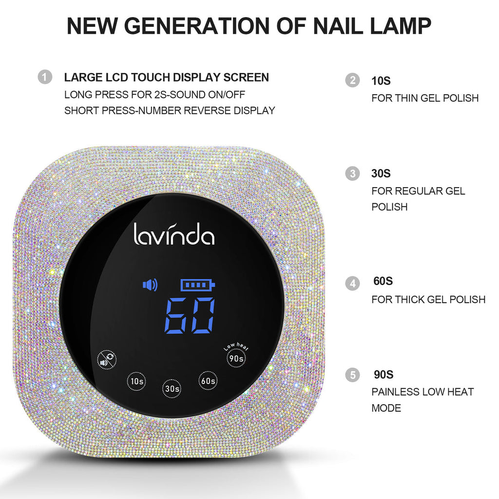 Crown™ Bling Nail Lamp - Crystal Diamond - 54W Rechargeable UV/LED