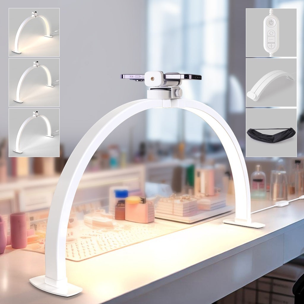 ArcGlow™ Half Moon Foldable Nail Lamp - Plain White - 3000–6000K Adjustable by Lavinda