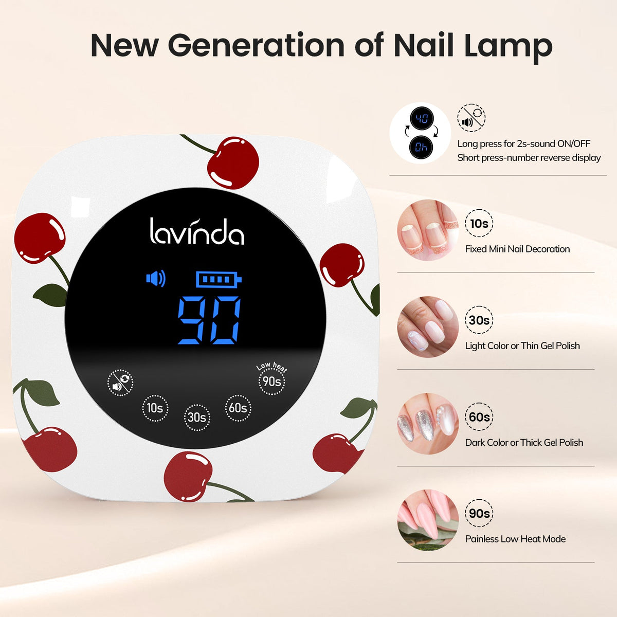 Crown™ Nail Lamp & Wand™ Nail Drill Bundle - Cherry Print