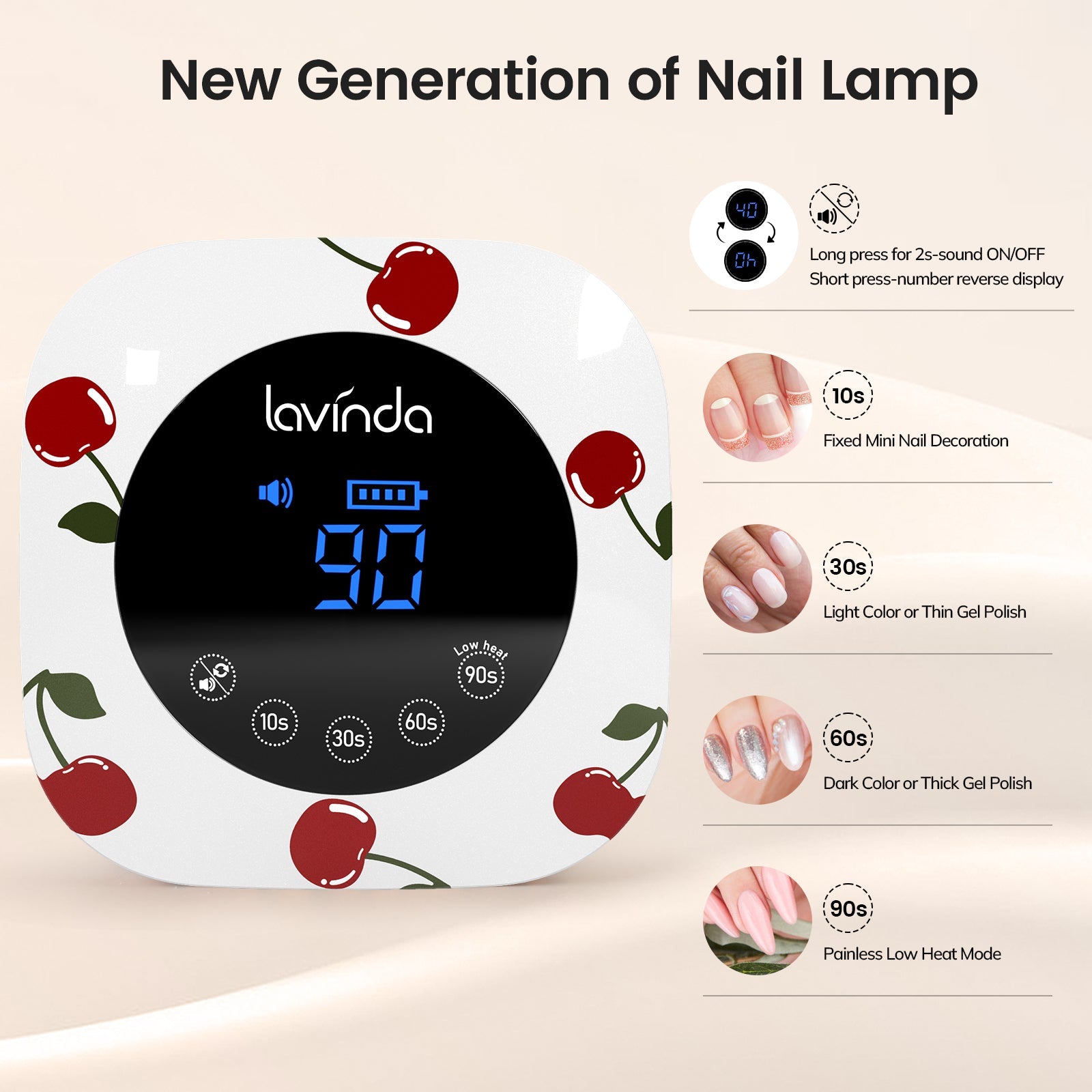 Crown™ Nail Lamp & Wand™ Nail Drill Bundle - Cherry Print by Lavinda