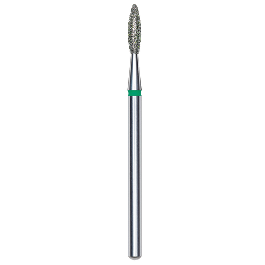 DIAMOND NAIL DRILL BIT, "FLAME", GREEN, HEAD DIAMETER 2.1/8MM (FA10G021/8) - STALEKS™