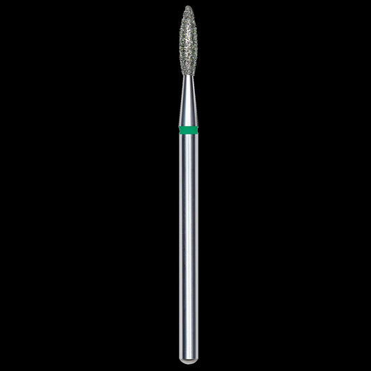 DIAMOND NAIL DRILL BIT, "FLAME", GREEN, HEAD DIAMETER 2.1/8MM (FA10G021/8) - STALEKS™ by kvadrat store