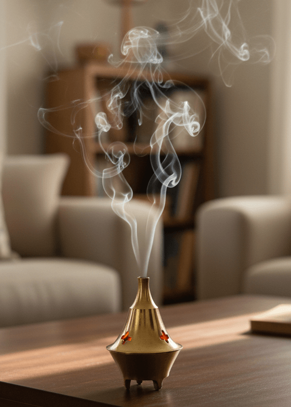 Small 2 Piece Brass Cone Incense Burner