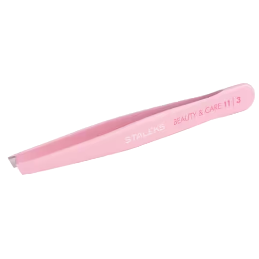 STALEKS BEAUTY & CARE 11 TYPE 3 EYEBROW TWEEZERS WIDE SLANT PINK TBC-11/3 - STALEKS™ by kvadrat store