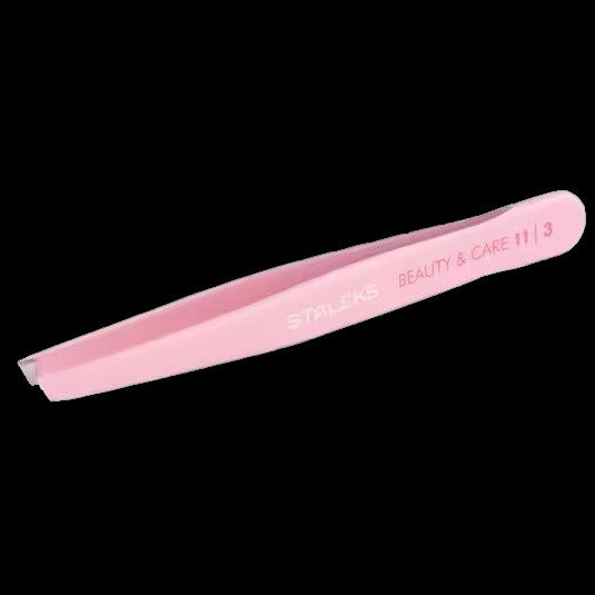 STALEKS BEAUTY & CARE 11 TYPE 3 EYEBROW TWEEZERS WIDE SLANT PINK TBC-11/3 - STALEKS™ by kvadrat store