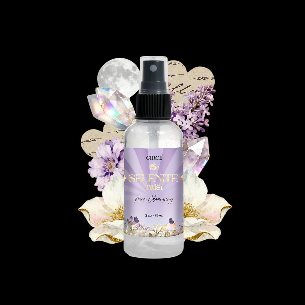 Selenite Aura Cleansing Mist – 2 oz Energy Clearing Spray | White Tea & Ginger by Circe Boutique