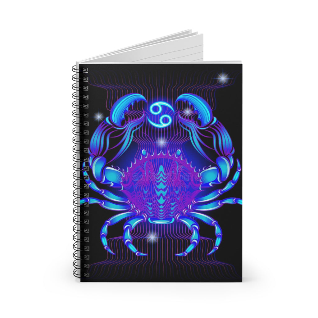Bleu Aura: Cancer Spiral Notebook - Ruled Line