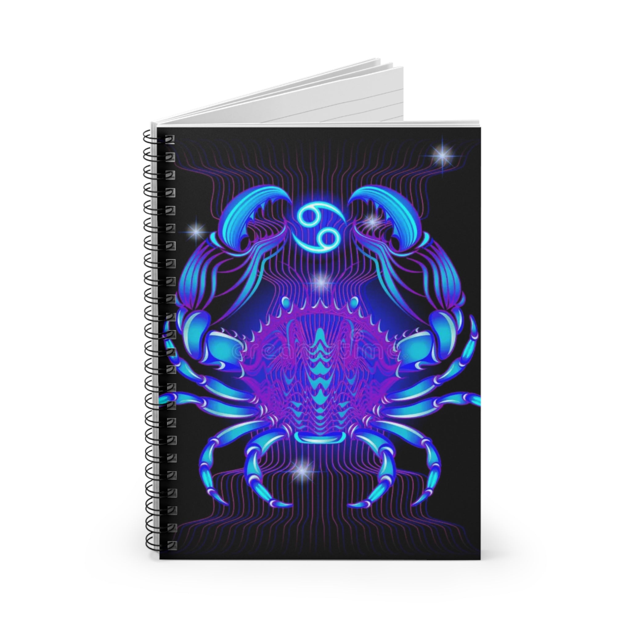 Bleu Aura: Cancer Spiral Notebook - Ruled Line