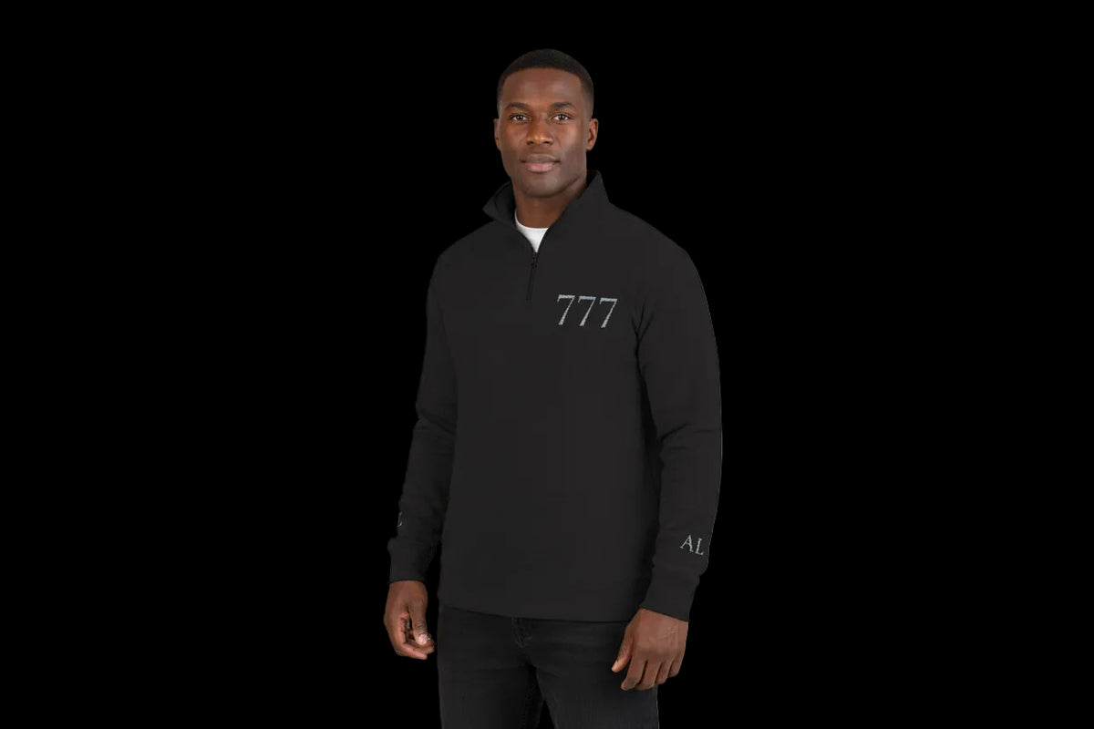 777 Fleece Pullover — Grey Half - AetherLux.Shop
