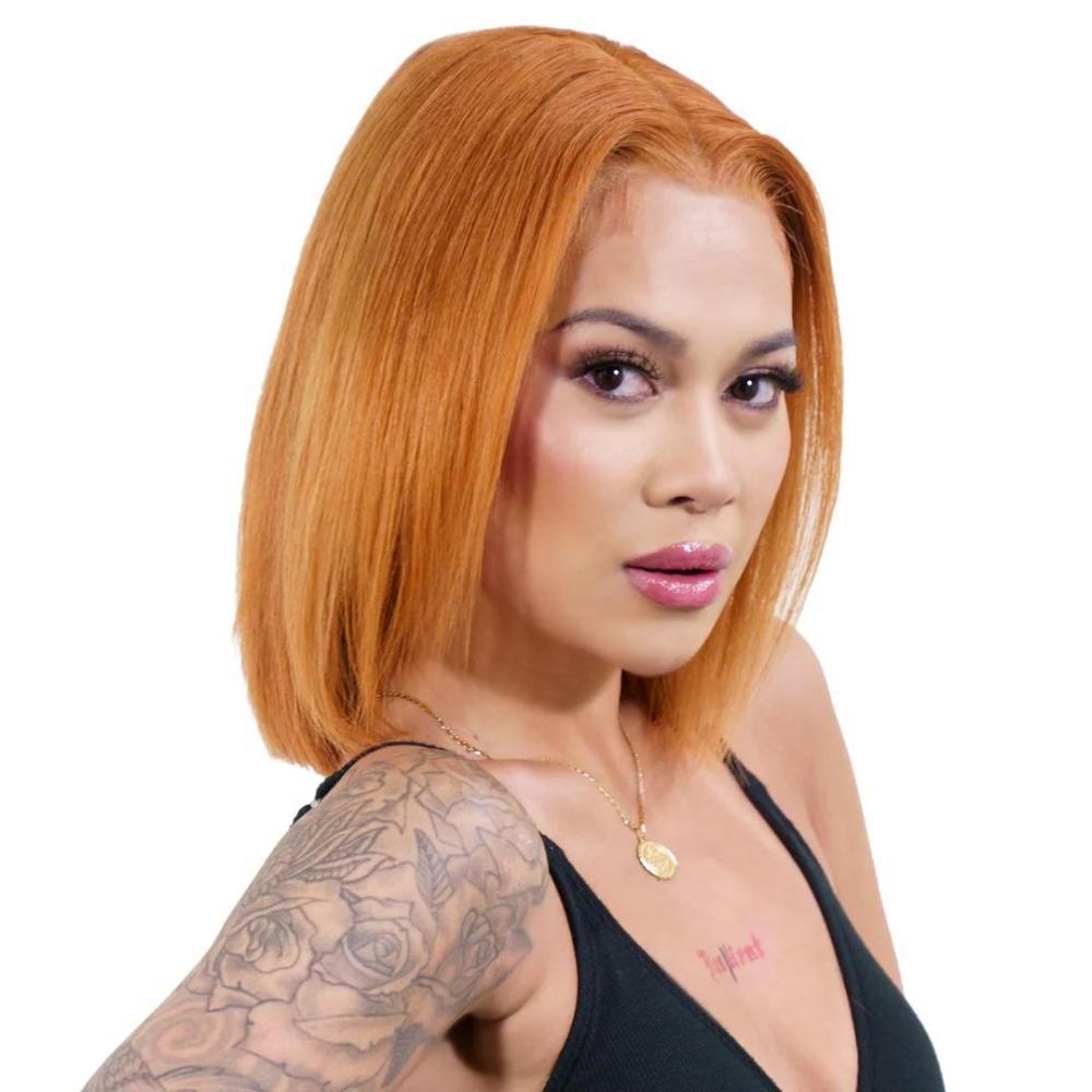 Cinnamon 13x4 Transparent Lace Front 100% Human Hair Bob Wig by Private Label
