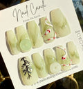 Handmade Long Coffin Jade Nails