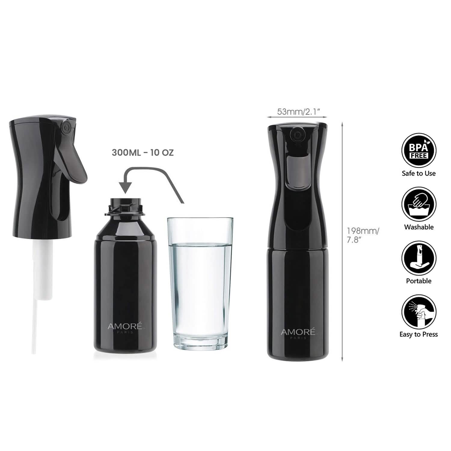 360 Continuous Hair Water Ultra Fine Mister Spray Bottle by DailySale