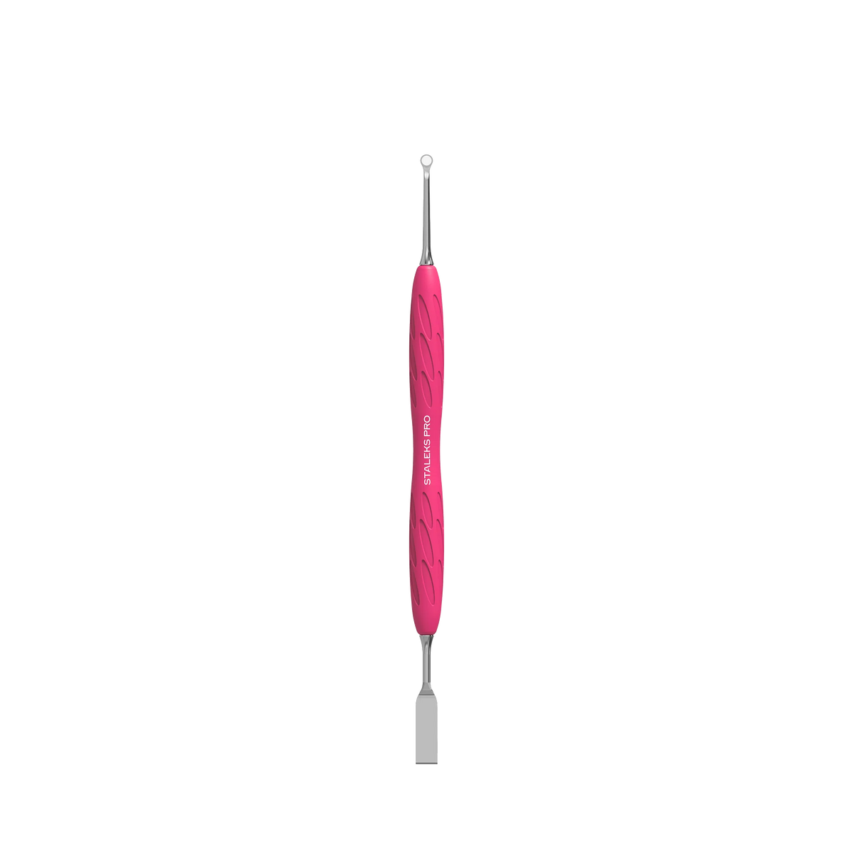 Manicure Pusher With Silicone Handle "Gummy" UNIQ 11 TYPE 1 (Flat Straight Pusher + Ring) PQ-11/1- STALEKS
