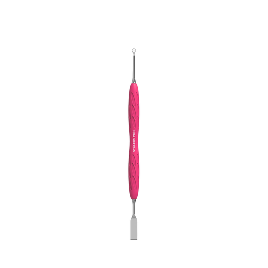 Manicure Pusher With Silicone Handle "Gummy" UNIQ 11 TYPE 1 (Flat Straight Pusher + Ring) PQ-11/1- STALEKS