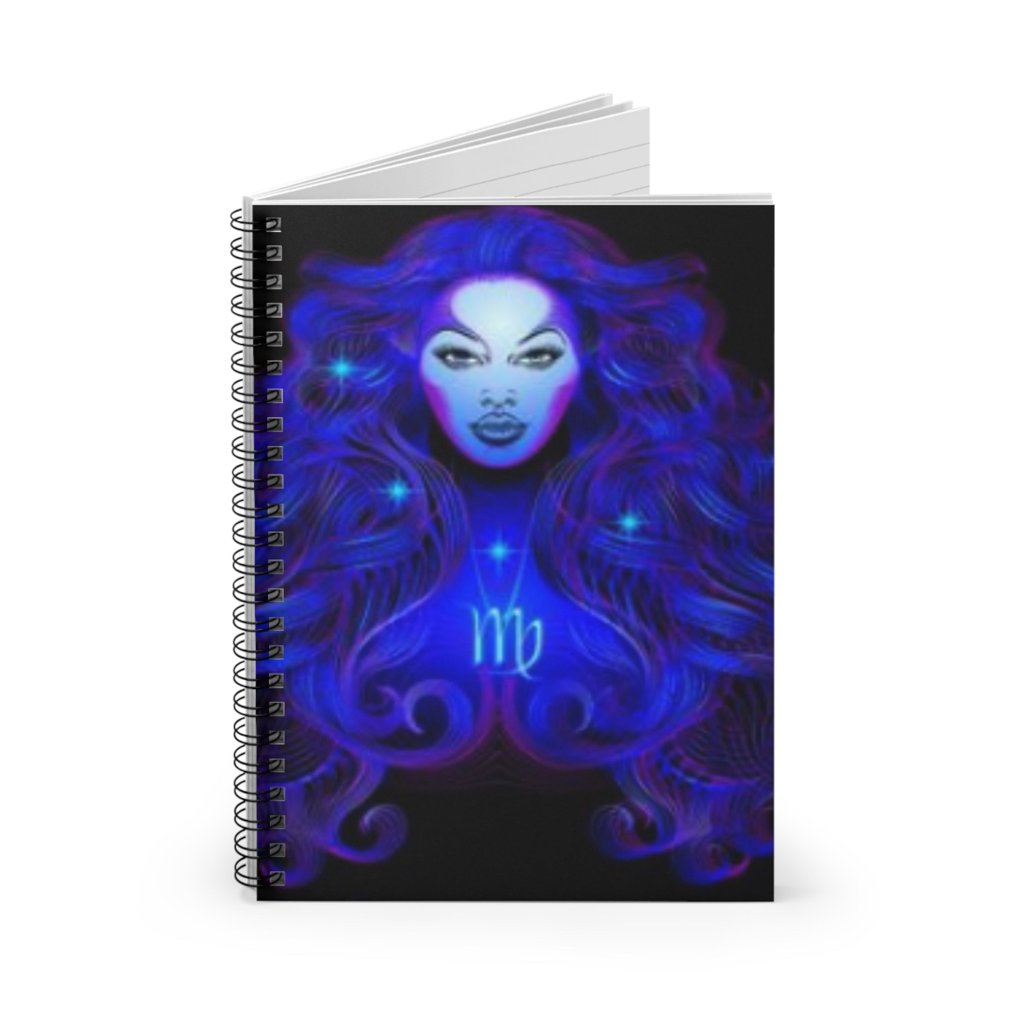 Bleu Aura: Virgo Spiral Notebook - Ruled Line