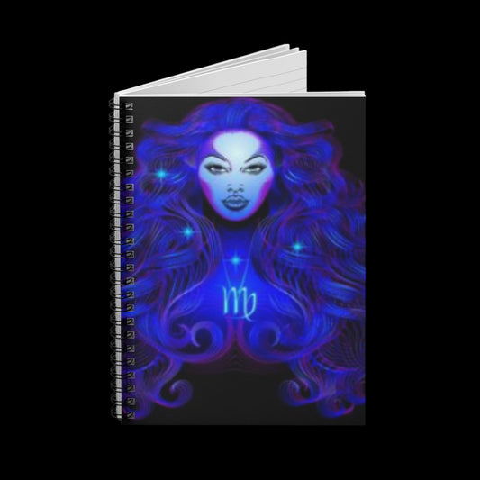 Bleu Aura: Virgo Spiral Notebook - Ruled Line - AetherLux.Shop