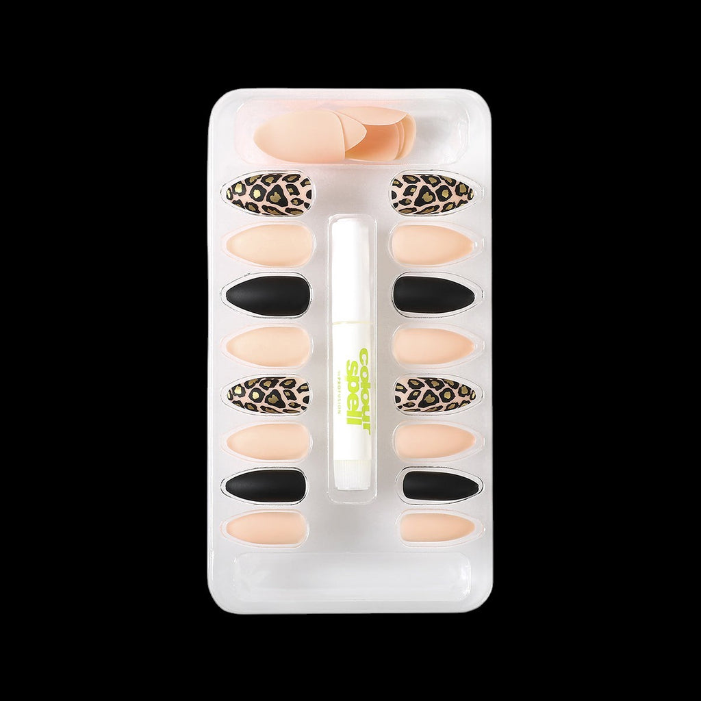 Press On Nails & Glue - Stiletto Cheetah by ColourSpell