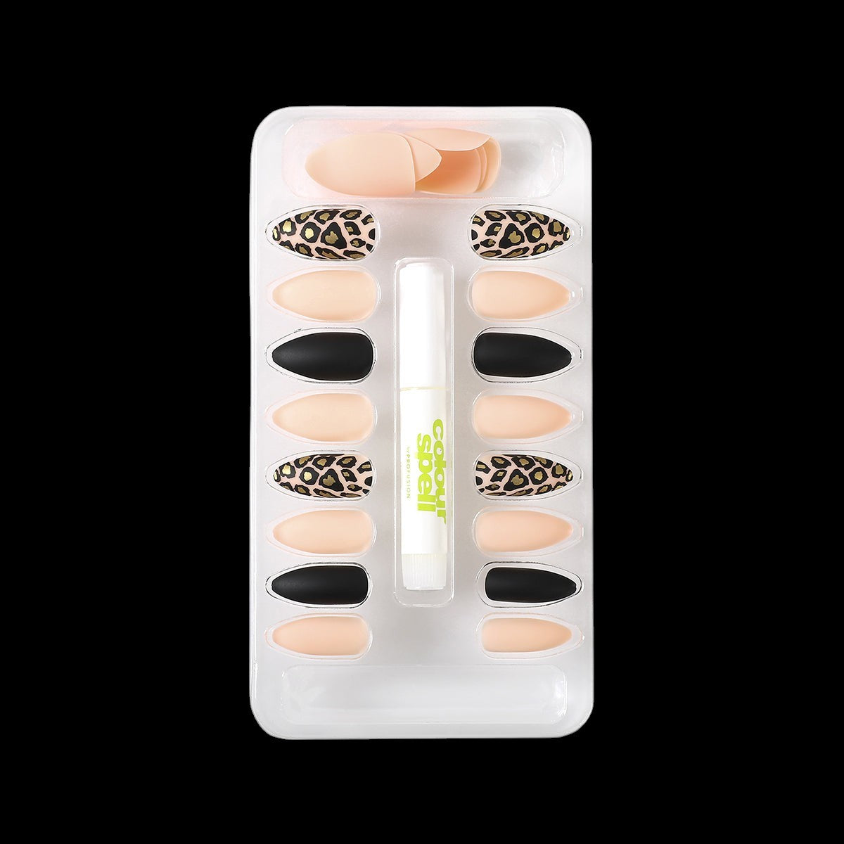Press On Nails & Glue - Stiletto Cheetah by ColourSpell